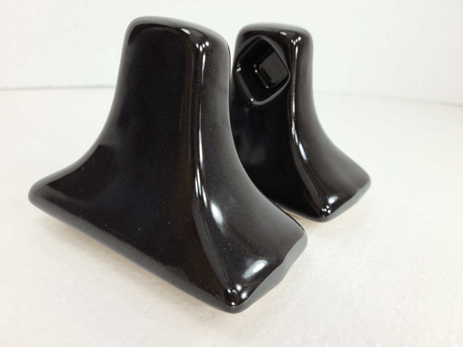 Black Ceramic Towel Bar Rod Rack Post Holder Brackets Mid Century Modern Retro gallery