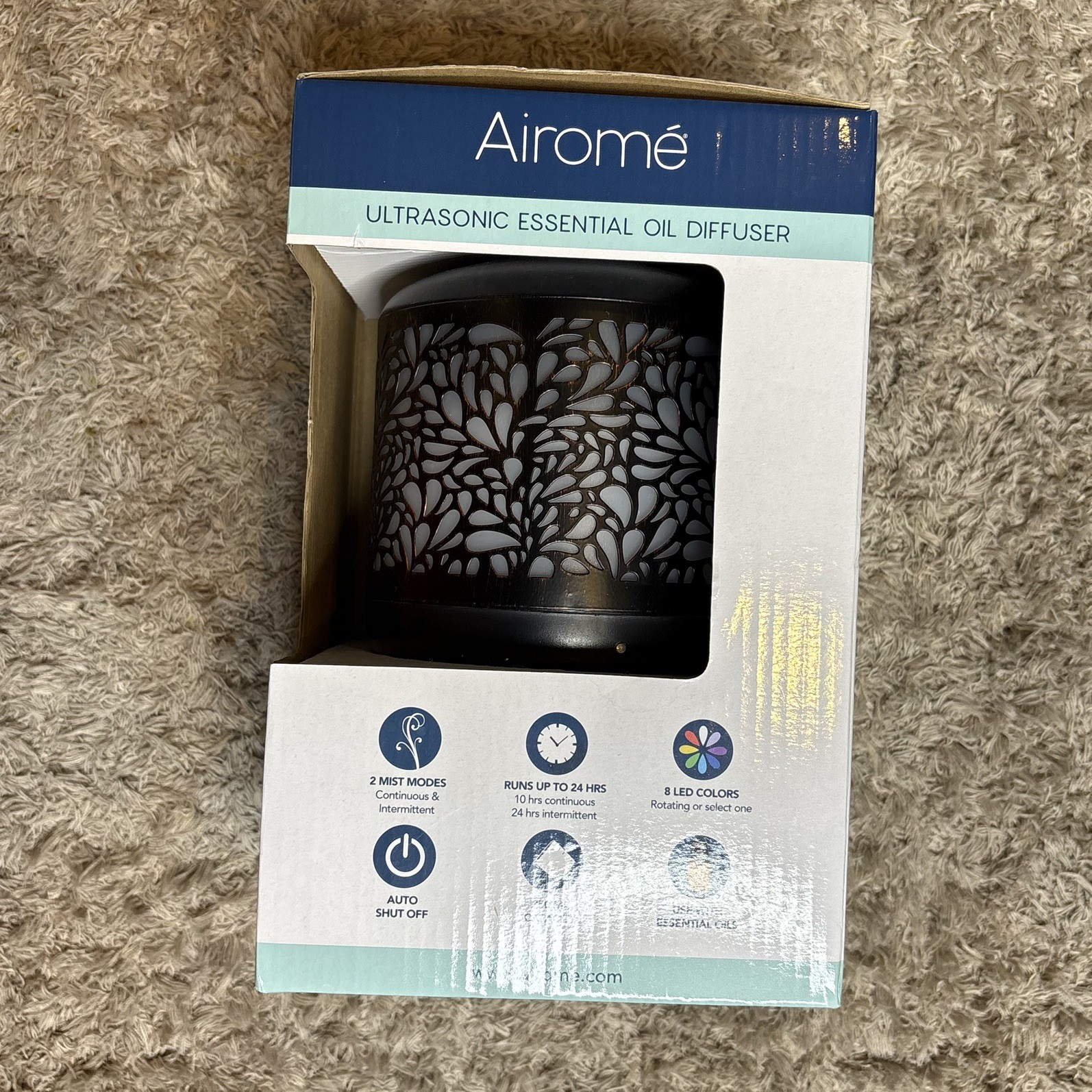 Airome Champagne Palmette Large Cut Metal Essential Oil Diffuser|250 mL Humid... gallery