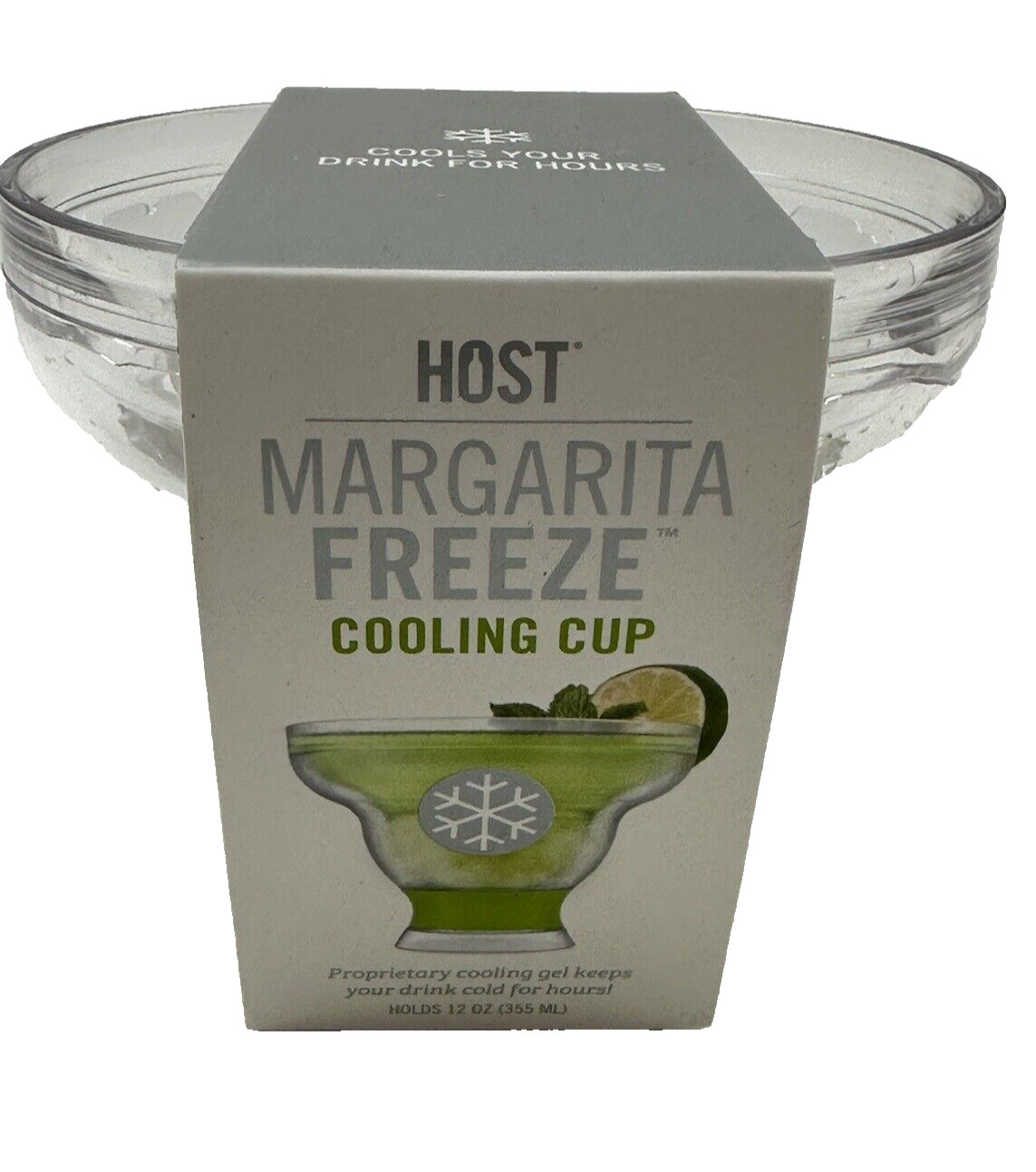 HOST FREEZE MARTINI COOLING CUP PLASTIC FREEZER GEL CHILLER GLASS DOUBLE WALL gallery
