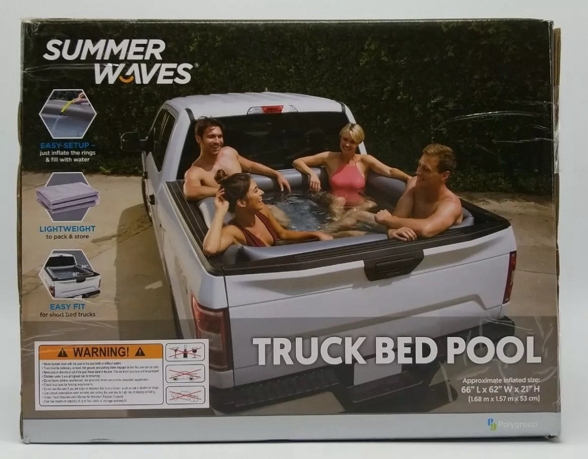 Summer Waves Inflatable Truck Bed Adult Swimming Pool Measures 66" x 62" x 21" gallery