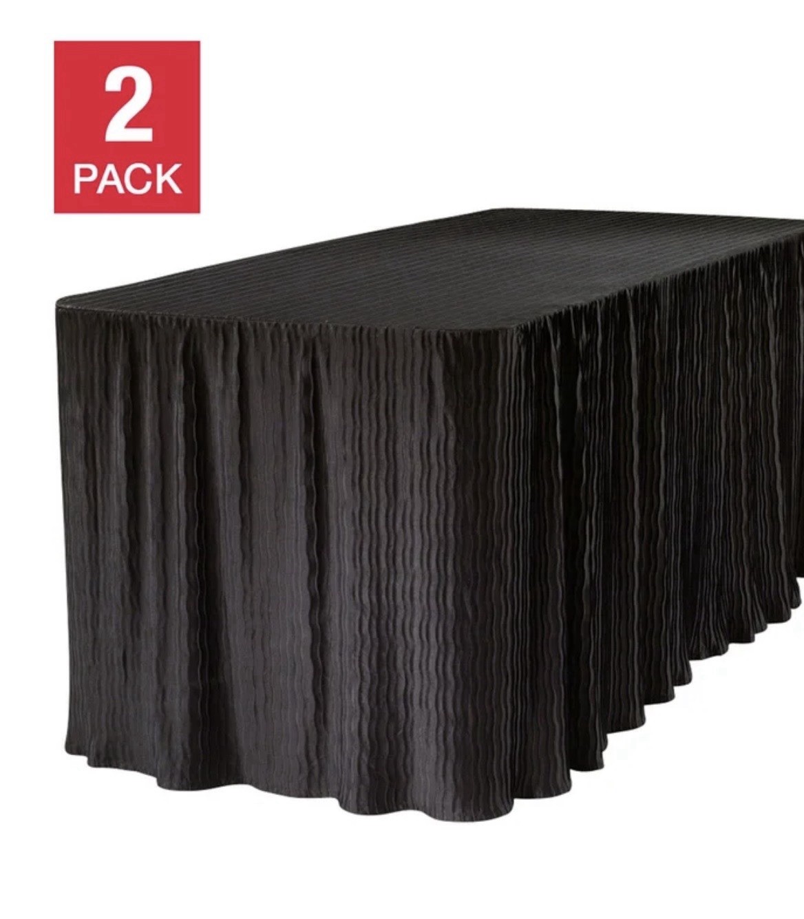 Rectangular Table Cloth, 2-pack 72” L x 30” W x 29” H Black gallery