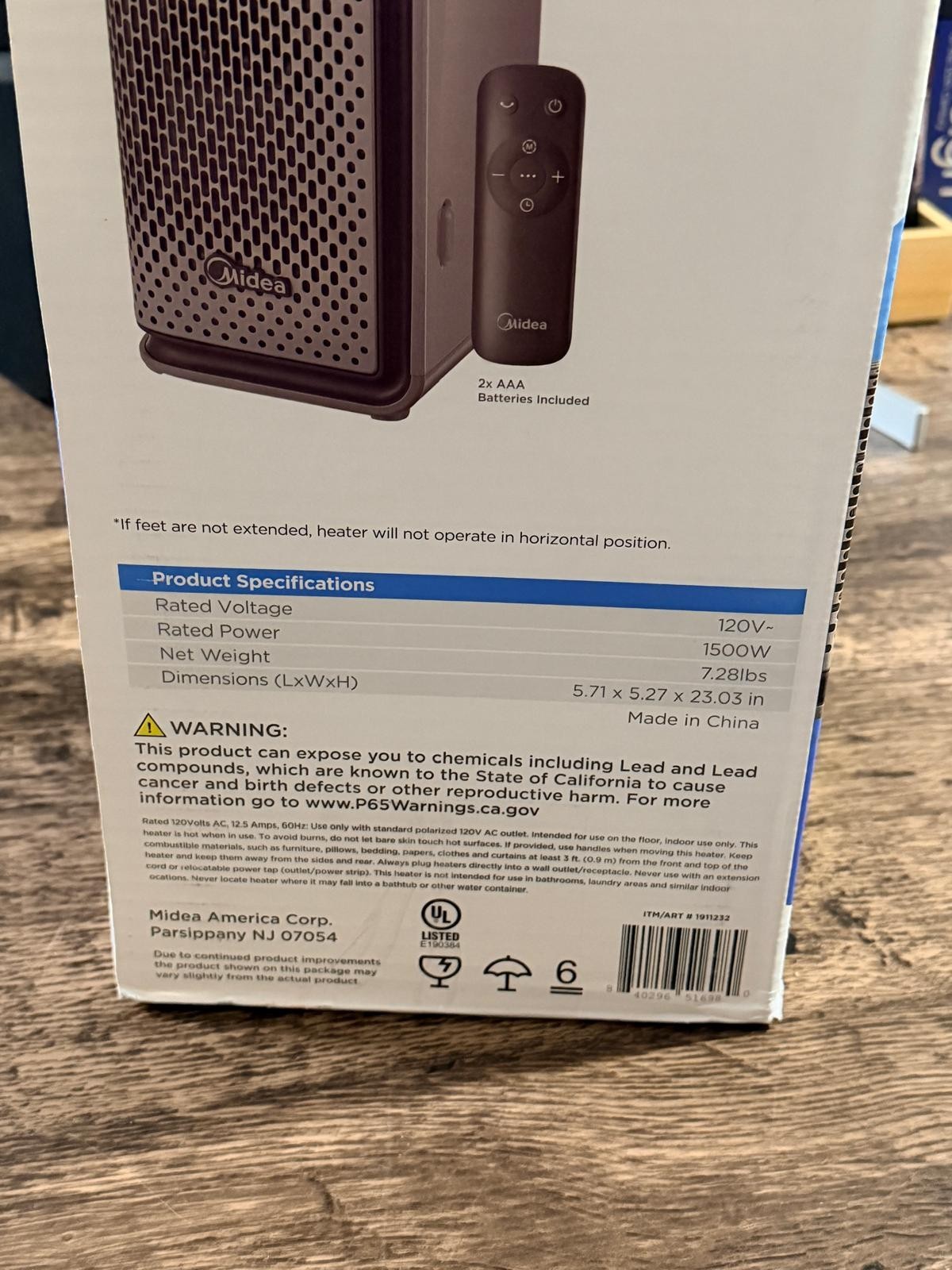 Midea 23" Dual Flex Design Heater Vertical or Horizontal Heating gallery