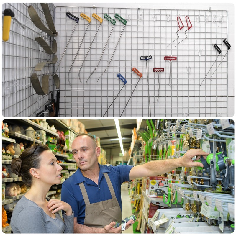 10Pcs Gridwall Hooks 2 Inch Grid Wall Iron Hanger Black gallery