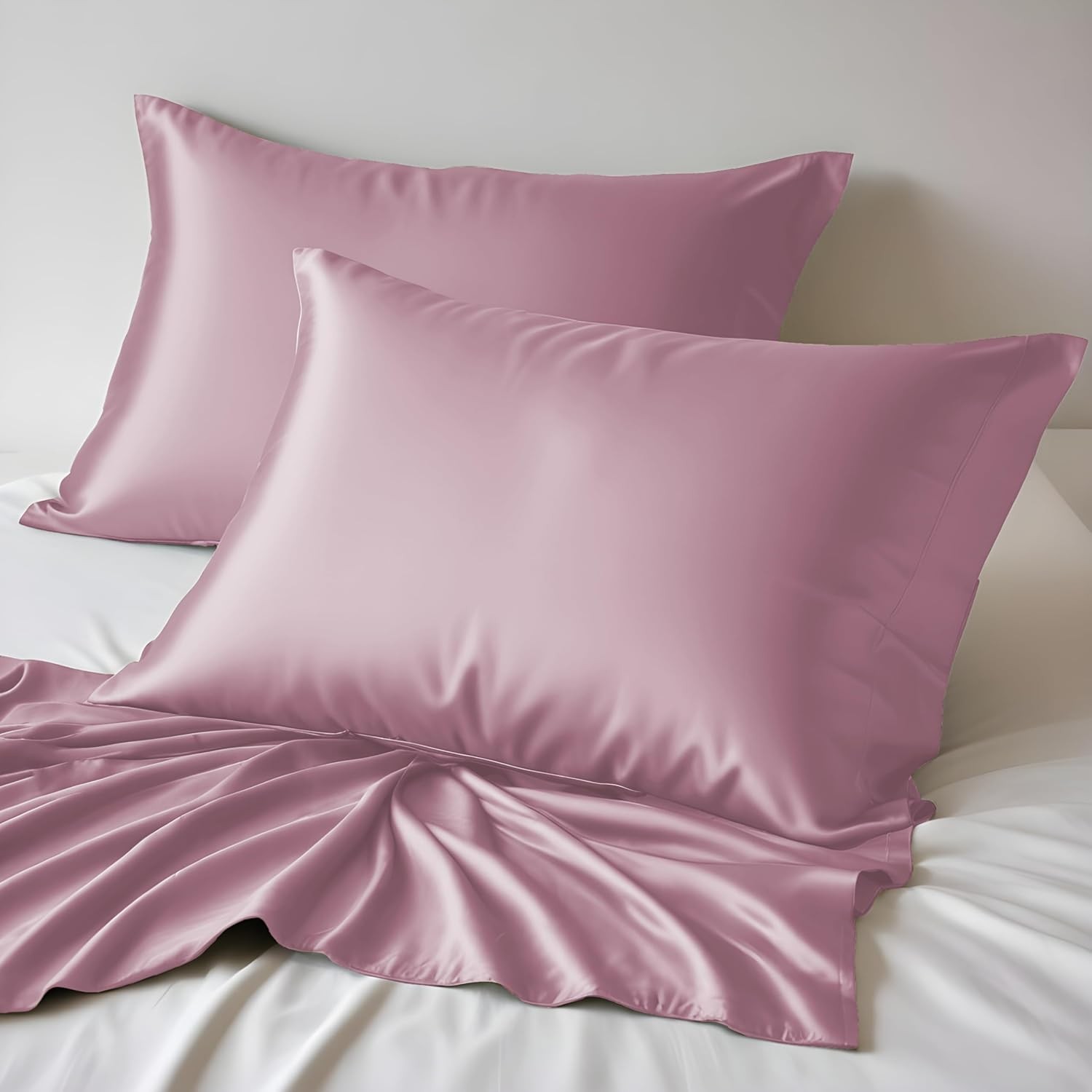 LINENWALAS 100% Rayon Derived from Bamboo Silk Pillow Cases Set of 2, Soft gallery