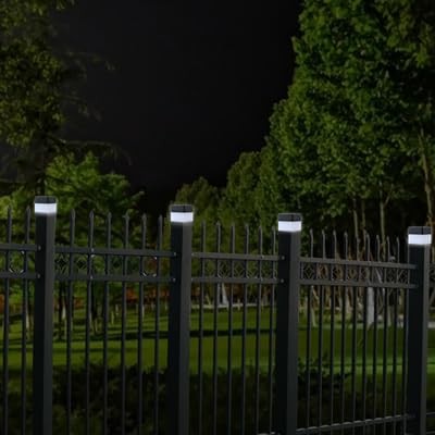 TERBBU Solar LED Fence Post Cap Light 2x2 Inch (5x5cm) - for Wrought Black gallery