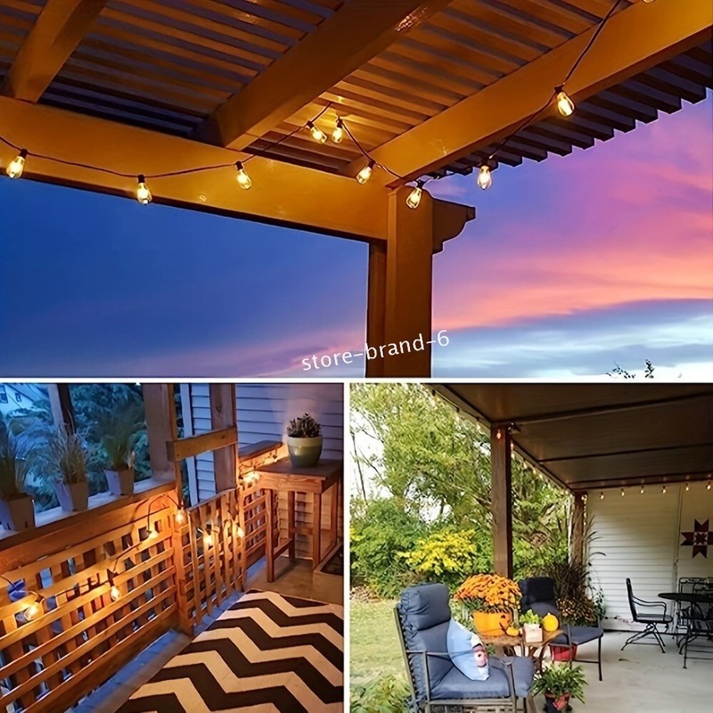 25FT - 100FT LED Outdoor String Lights Dimmable Waterproof ST38 LED Patio Lights gallery