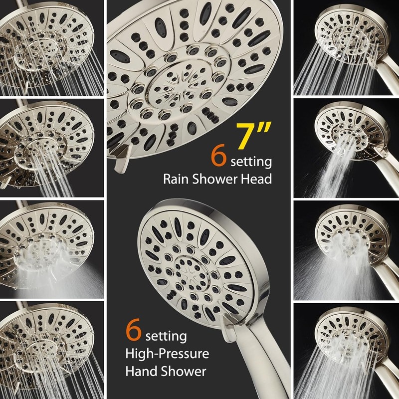 Top Quality Rainfall Shower Head Combo - Brushed Nickel gallery