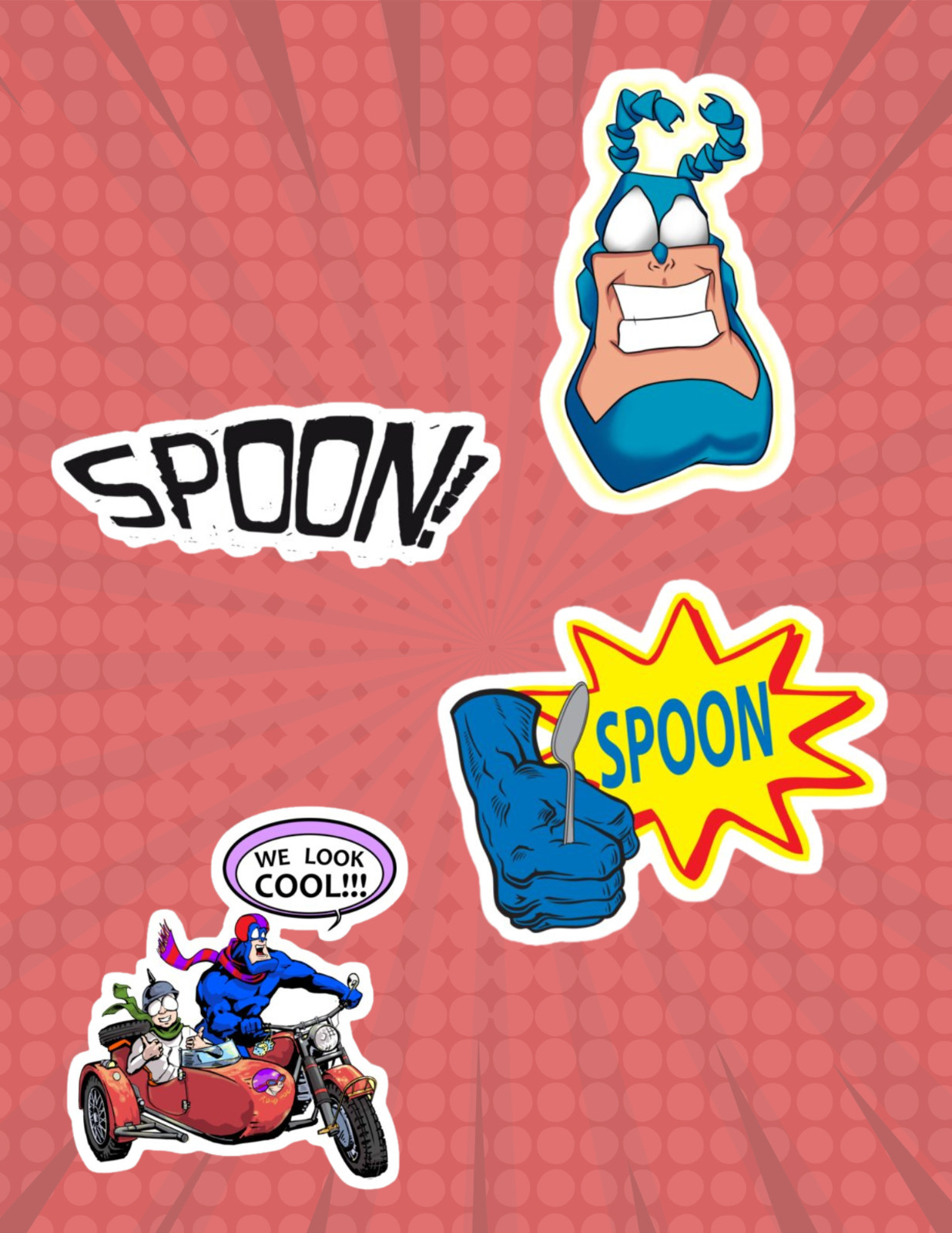 The Tick 90's Cartoon 4pc Sticker Pack gallery