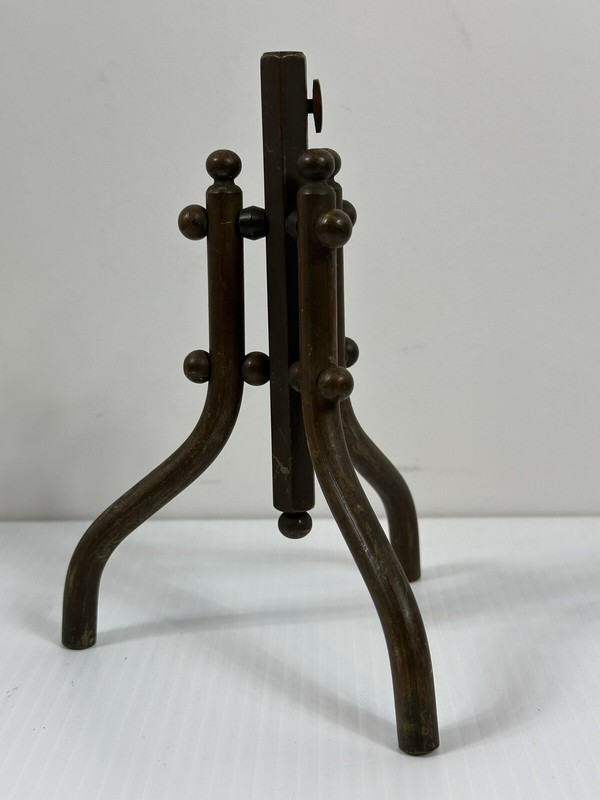 Antique Victorian Solid Brass Desktop Flagpole Stand 6 1/5” Tall Unique Desk Acc gallery