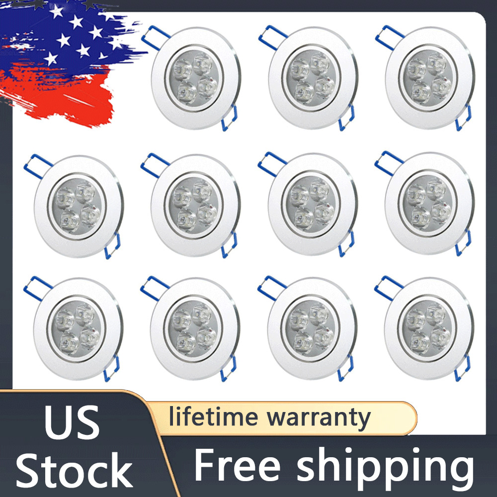 10/20X 12W Spotlight Downlight LED Ceiling Panel Light Lamp 85V-265V US gallery
