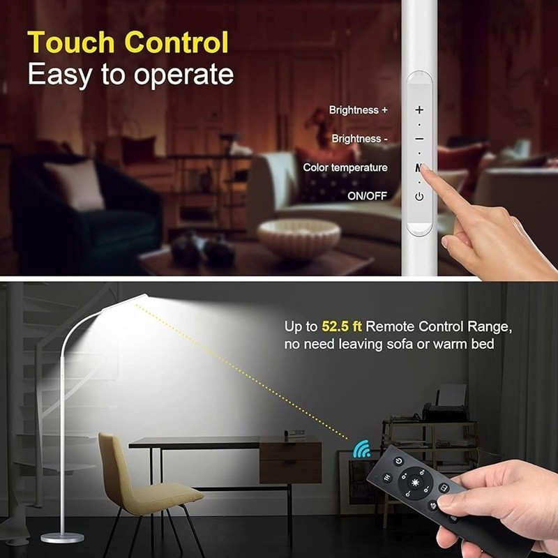 LED Floor Lamp Adjustable Brightness Remote Control Eye Protection Reading New gallery