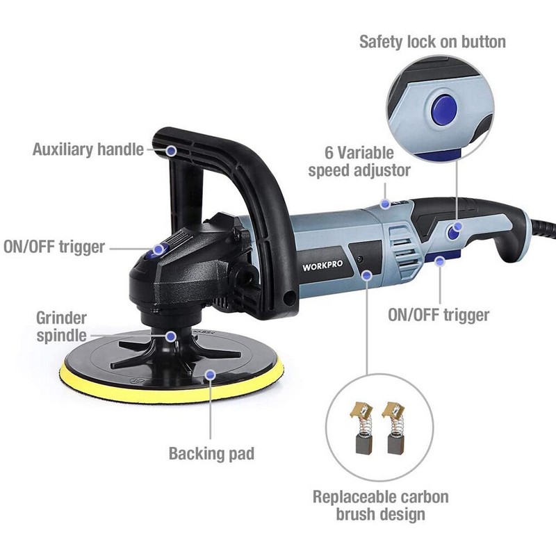 WORKPRO Buffer Polisher Buffer Waxer With Buffing&Polishing Pads for Car Sanding gallery