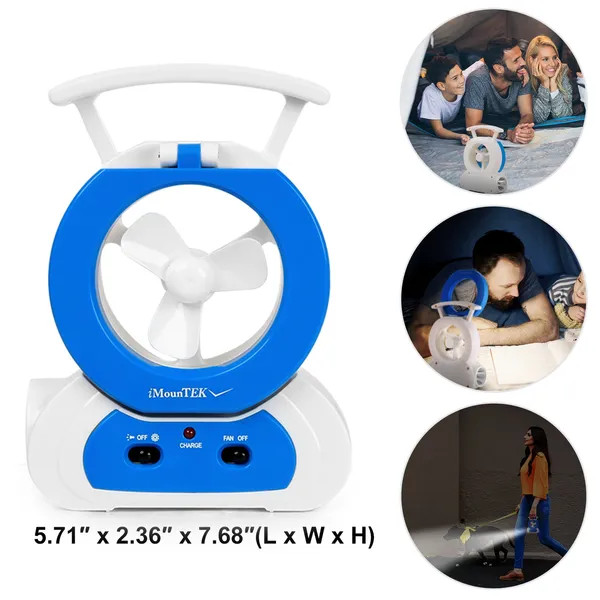 Desk Cooling Fan W/180°Adjustable LED Lamp Baby Stroller Fan Emergency Flashligh gallery