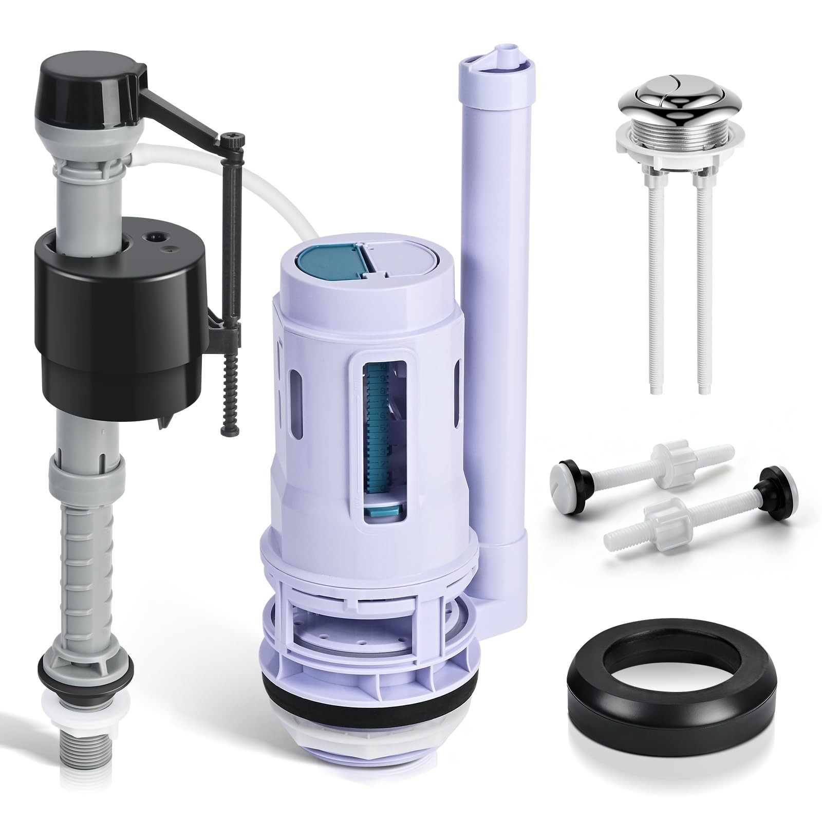 3-Inch Dual Flush Valve Replacement Kit for 2-Piece 3 Inch, Black and Gray gallery