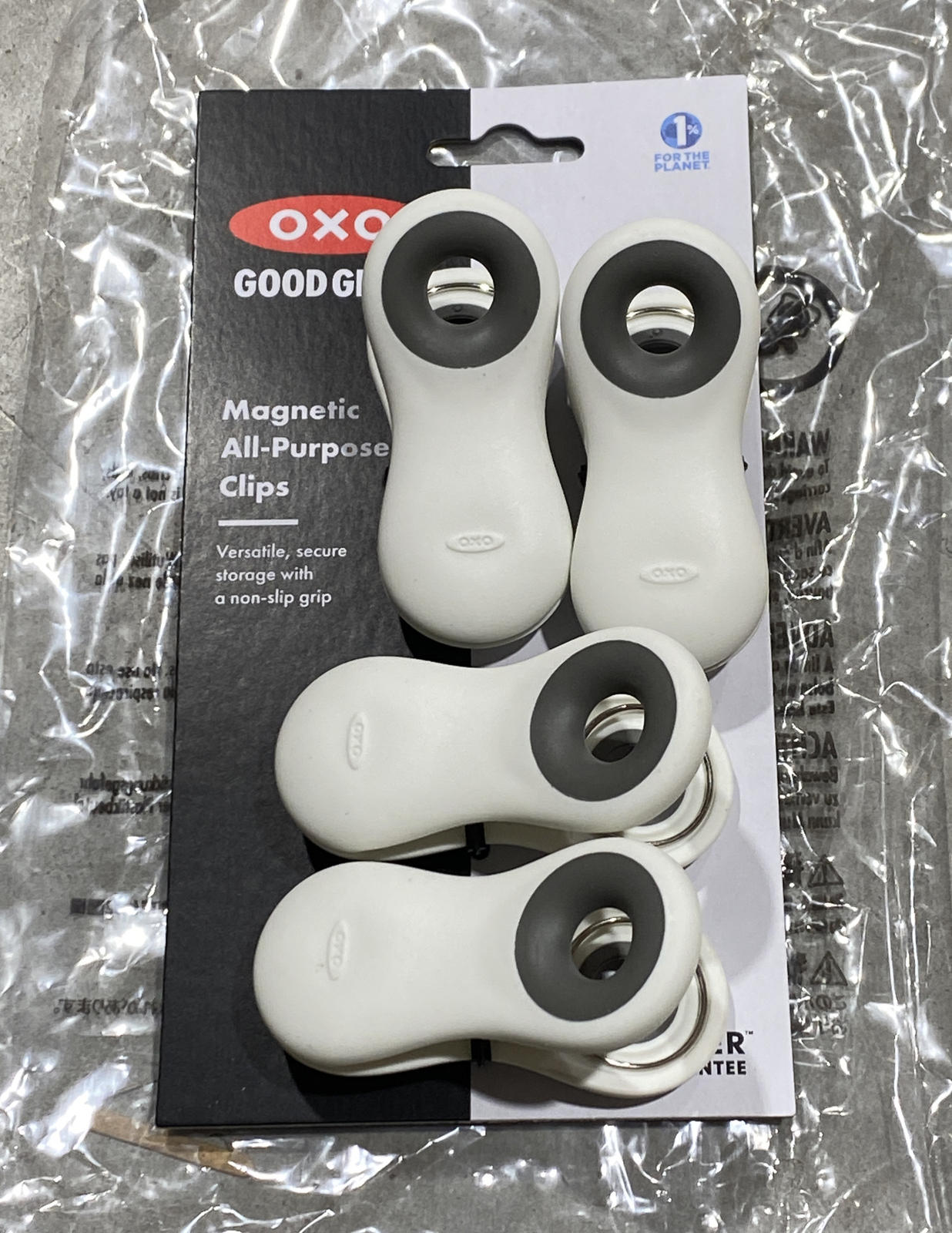 OXO Good Grips Magnetic All-Purpose Clip 4 White Strong Kitchen Bag Clip New gallery