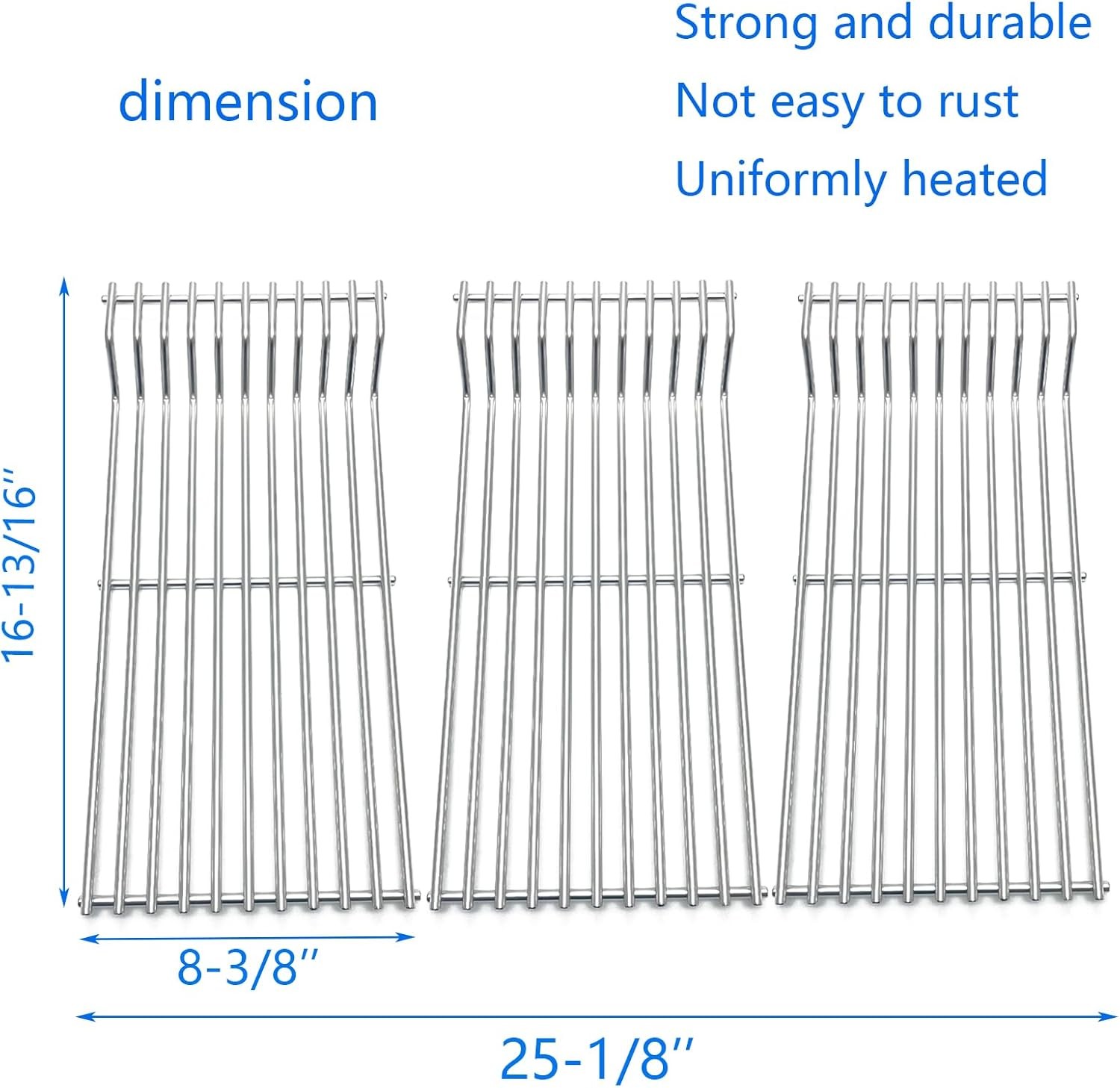 16.8" Stainless Steel Cooking Grates Replacement Parts for Broilmaster D3 G-3 G- gallery