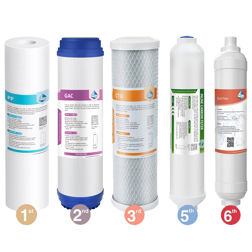 6 Stage Reverse Osmosis Water Filter Replacement Cartridge Set Alkaline Filters gallery