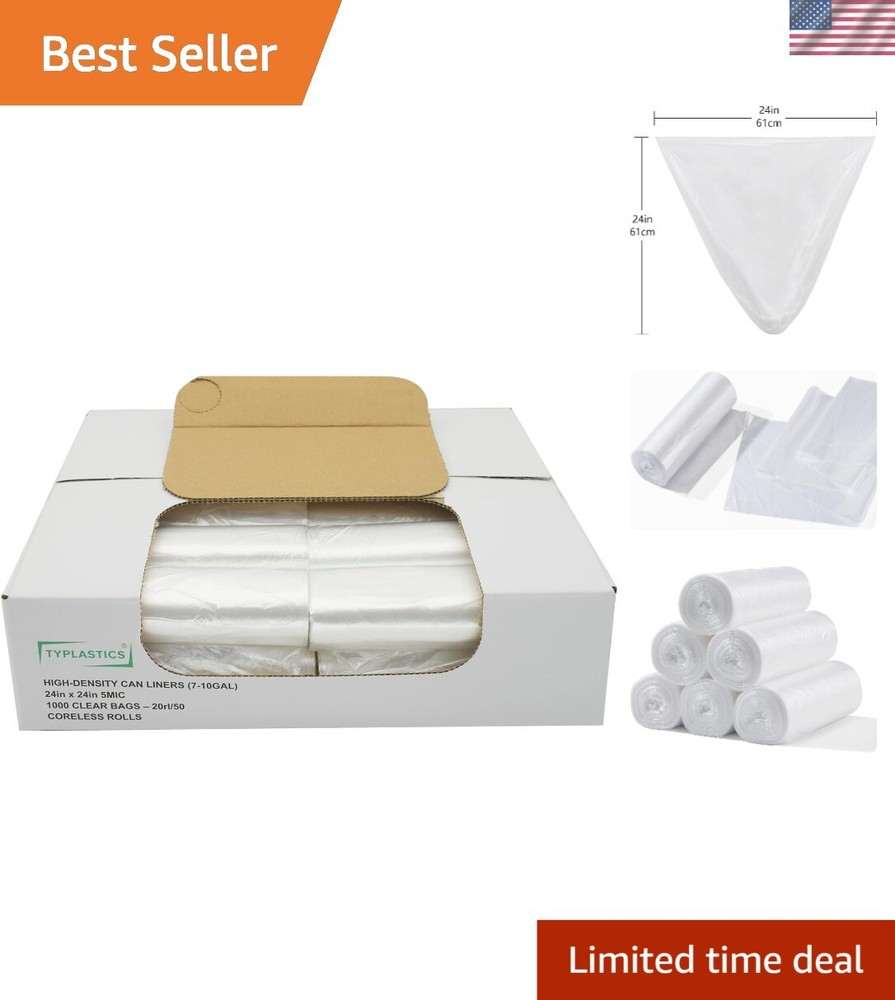 Eco-Friendly 1000 Count Perforated Trash Bags - 7-10 Gallon Versatility