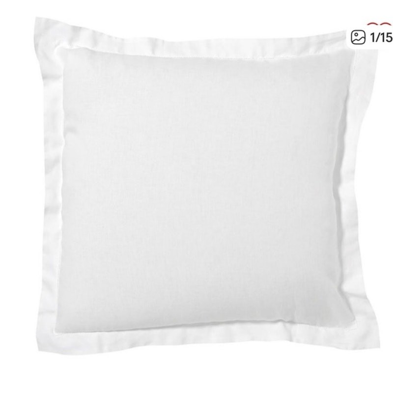 NWOT Pottery Barn White Tencel Lyocell & Linen Blend Euro Sham, 26x26 gallery