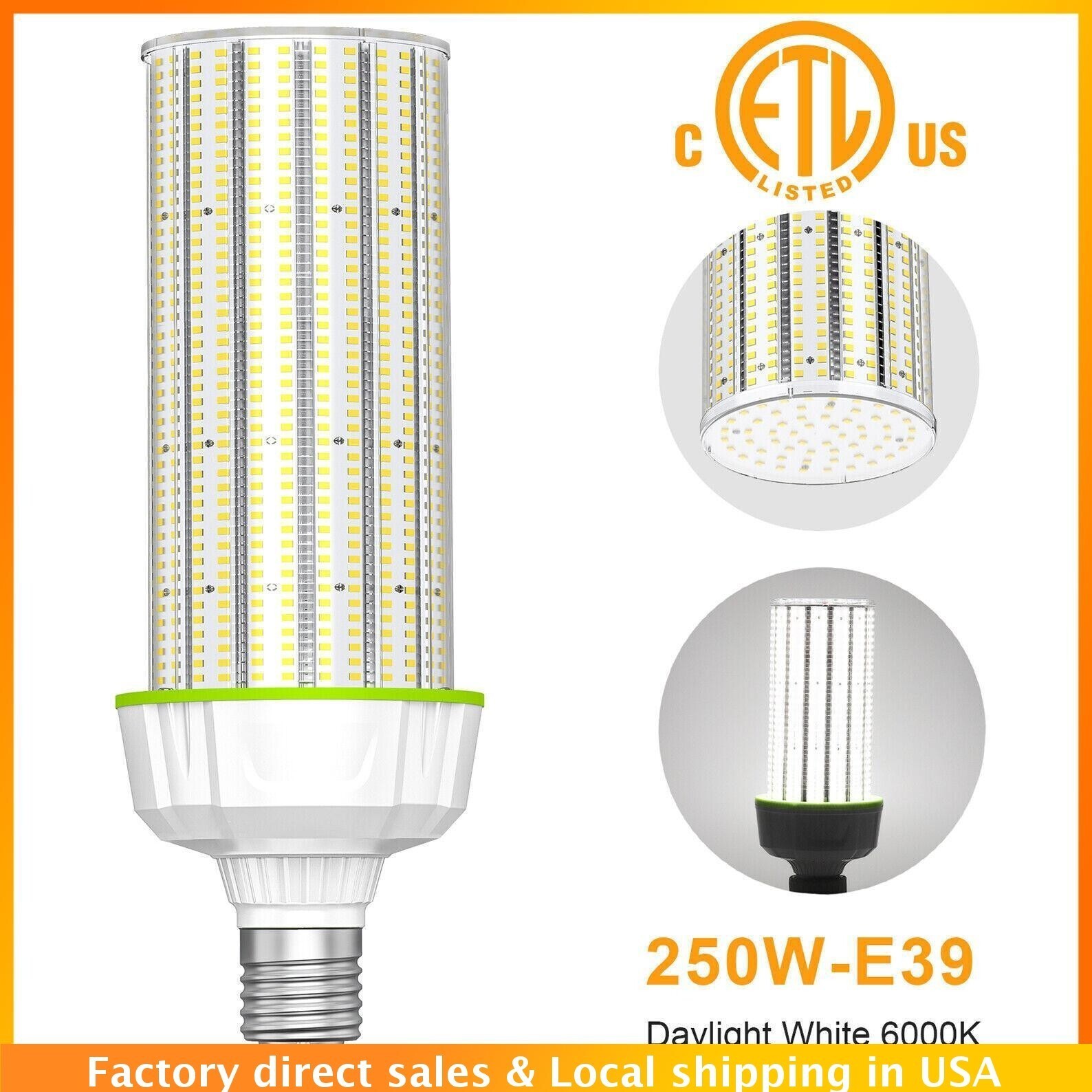 5000K 480V 250W LED Corn Light Bulb Replace 800 Watts Metal Halide For Warehouse gallery