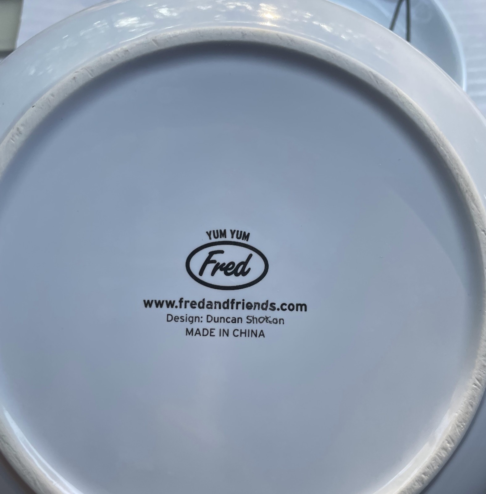 Fred BITE SIZED white Ceramic Appetizer Plates, Set of 4, Duncan Shotton, round gallery
