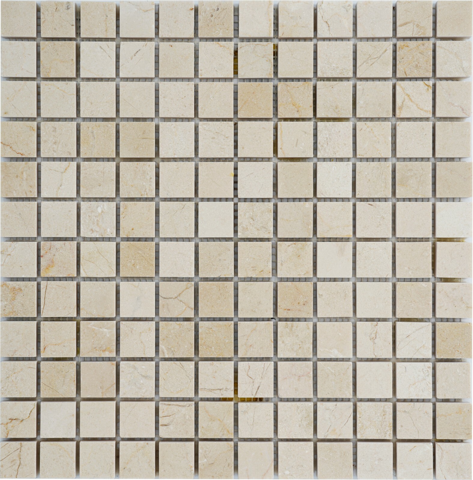 Simple Tile - Marble Mosaic Tile Kitchen Backsplash, 1"X1" Square - Crema Marfil gallery