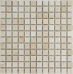 Simple Tile – Marble Mosaic Tile Kitchen Backsplash, 1″X1″ Square – Crema Marfil