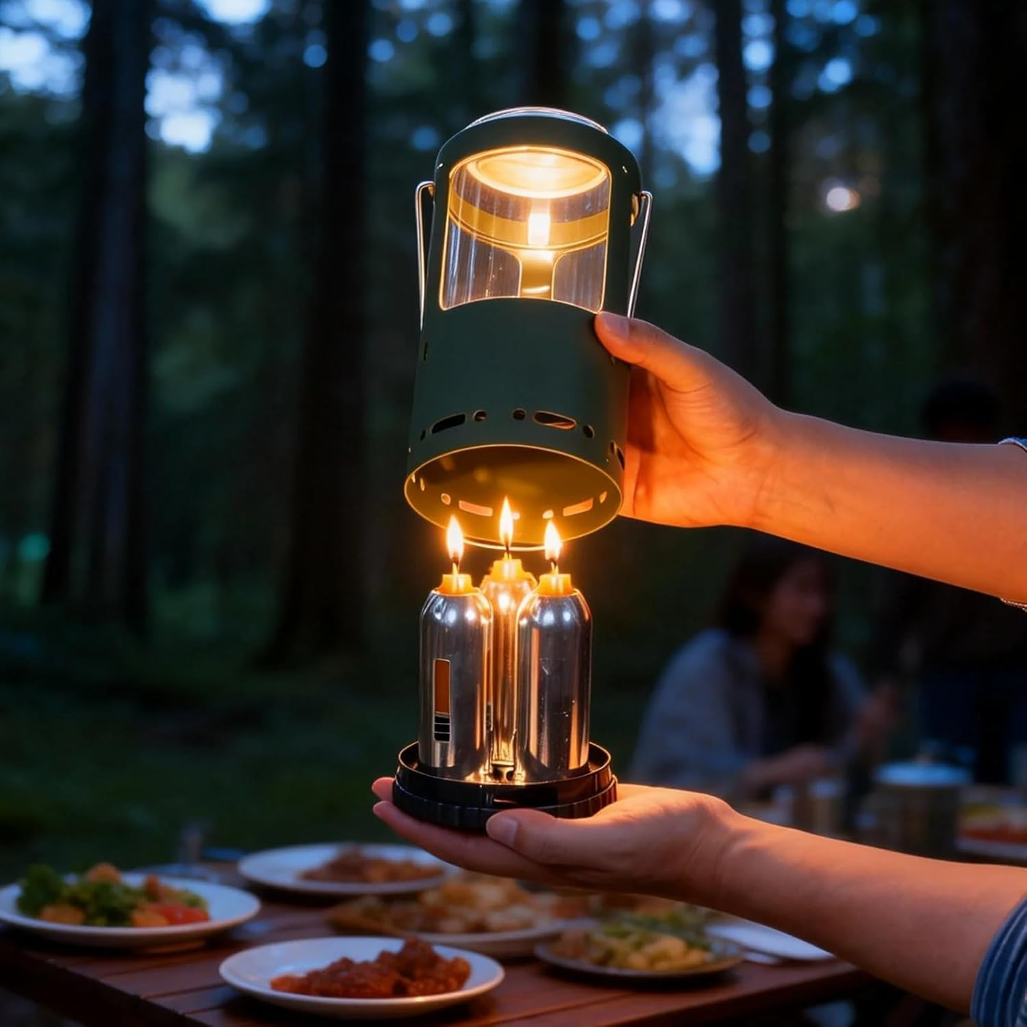 Candle Lantern for Real Candles, Compact Aluminum Camping Candle Lantern, Windpr gallery