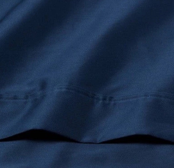 Threshold KING 400 Thread Count Performance Flat Sheet Graphite Blue NEW gallery