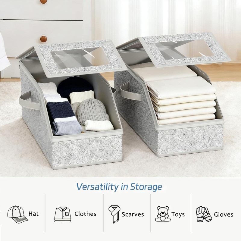 Baseball Cap Storage, Stackable, with Carry Handles and Lid, Dustproof... gallery