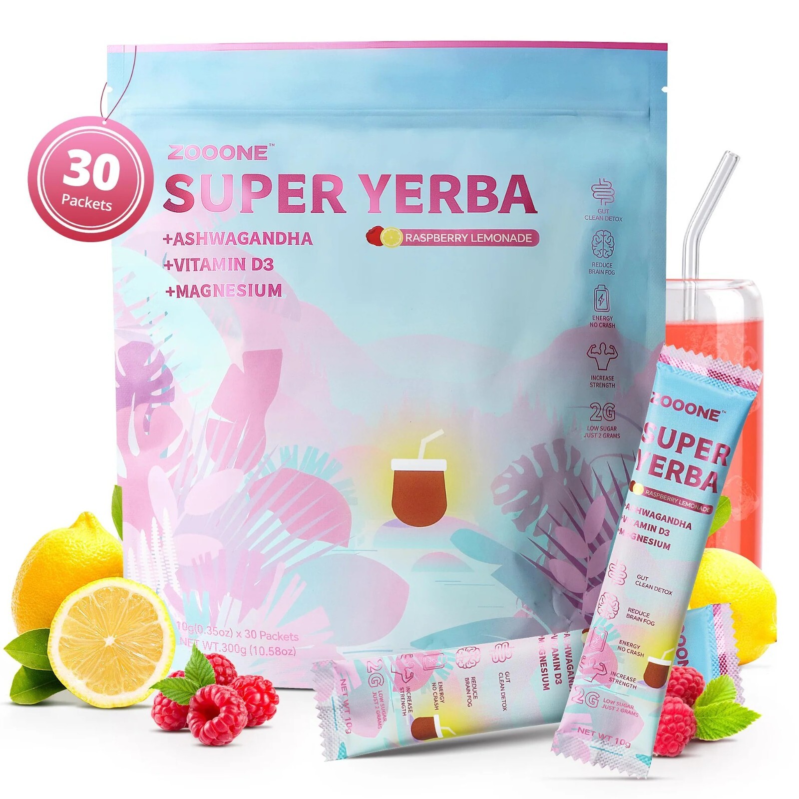 Super Yerba Instant Mate Tea Powder 30 Pack Pure Natural Tea No Additives gallery