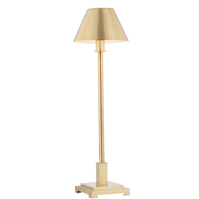JONATHAN Y Roxy Metal Transitional 26" LED Table Lamp In Brushed Brass Gold