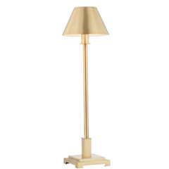 JONATHAN Y Roxy Metal Transitional 26″ LED Table Lamp In Brushed Brass Gold