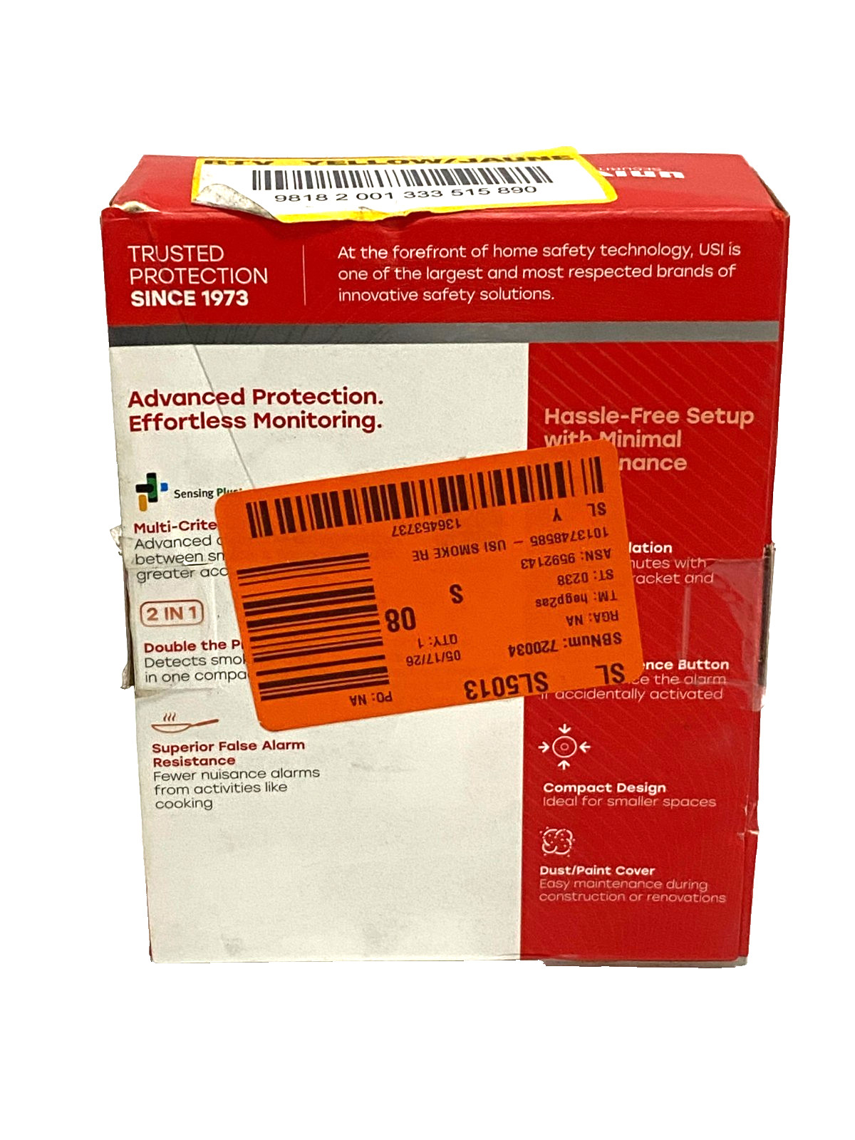 Universal Smoke & Fire Alarm 9-Volt Battery Sensing Plus Detection White gallery
