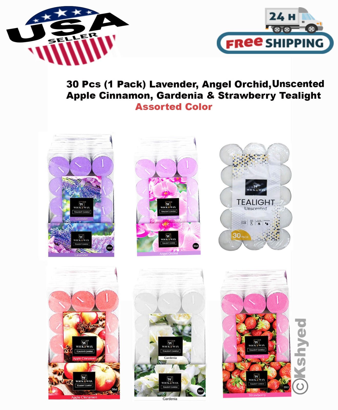 30 Pcs Scented & Unscented Tealight Candles Long Lasting Aromatherapy Candles gallery