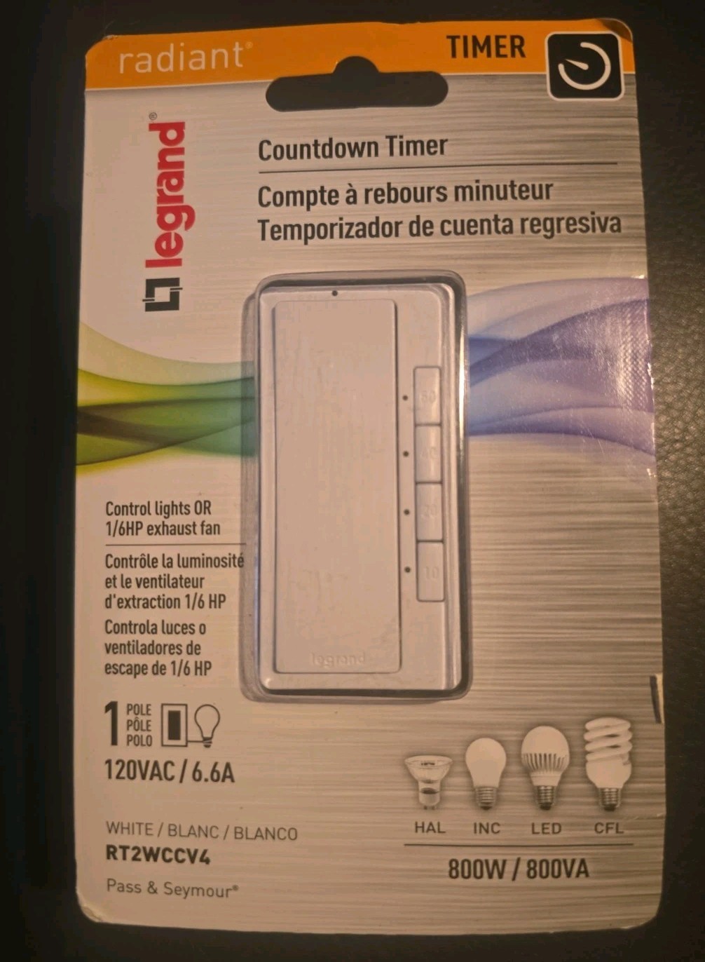 Legrand Countdown Timer To Control Lights Or 1/6 HP Exhaust Fan -60/40/20/10 Min gallery