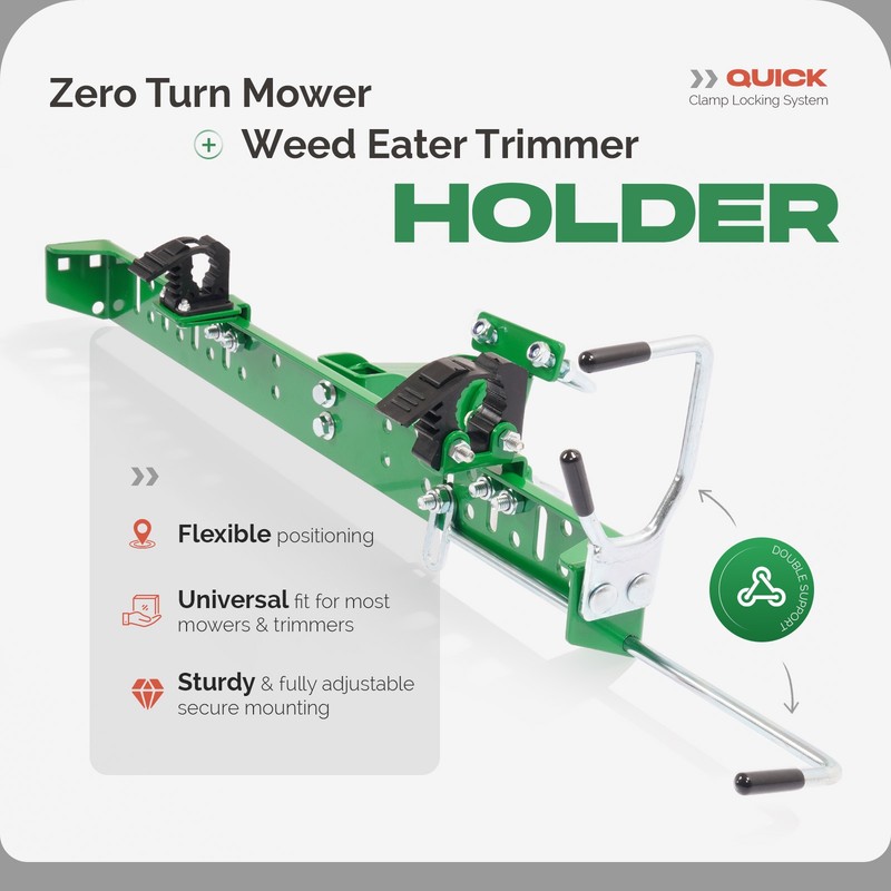 Trimmer Rack Zero Turn Lawn Mower Adjusted For 1" 2" Roll Bar Holder w/Lock gallery