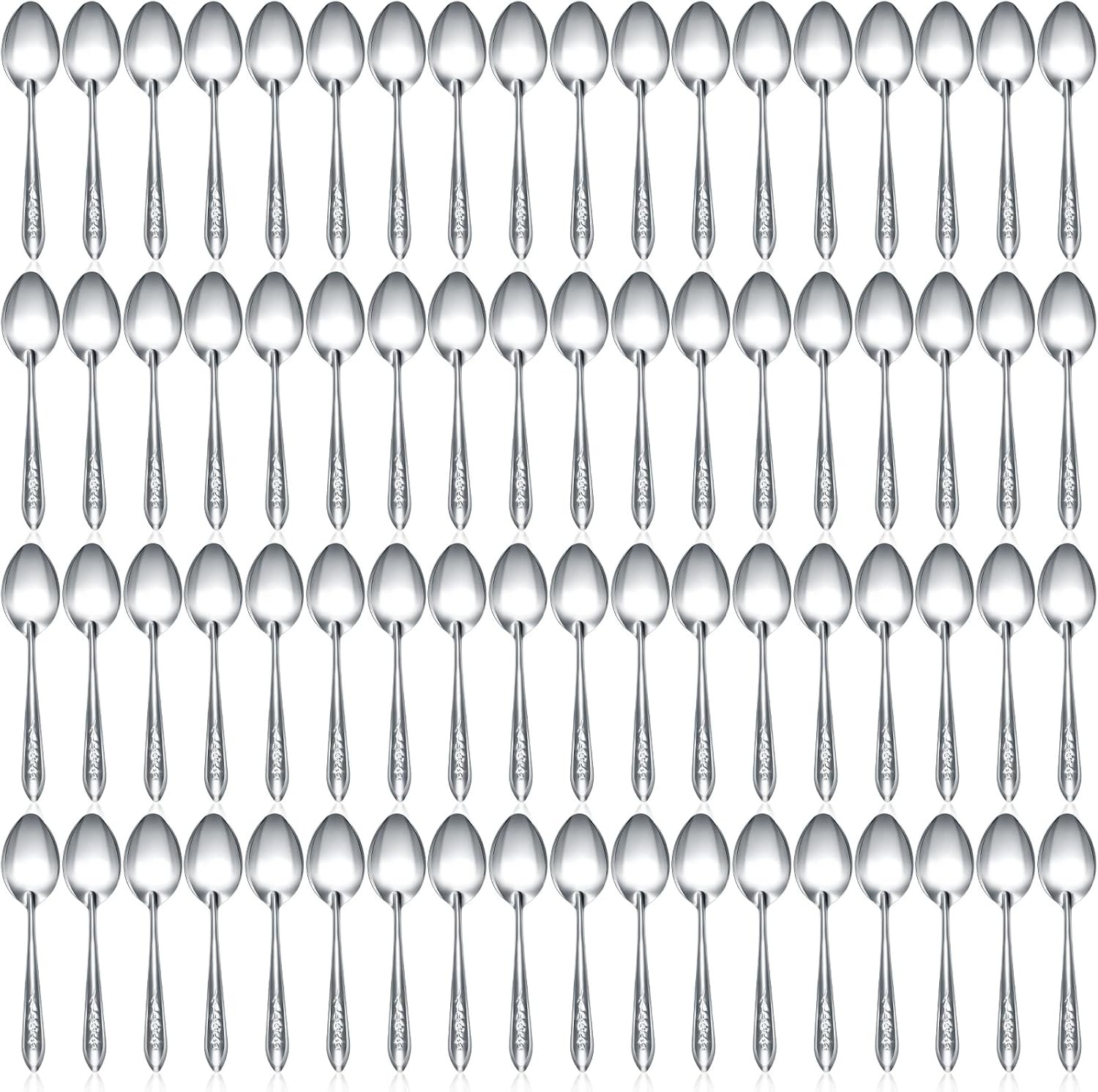 100 Pieces Dinner Spoons Set 6.69 Inches Silverware Spoons Bulk Stainless Steel gallery