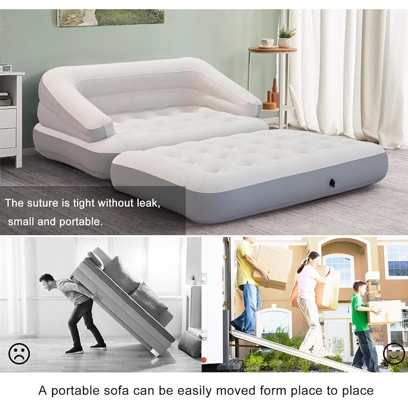 Portable Inflatable Sofa Bed Air Couch Easy Setup Multi-Functional Outdoor Use gallery