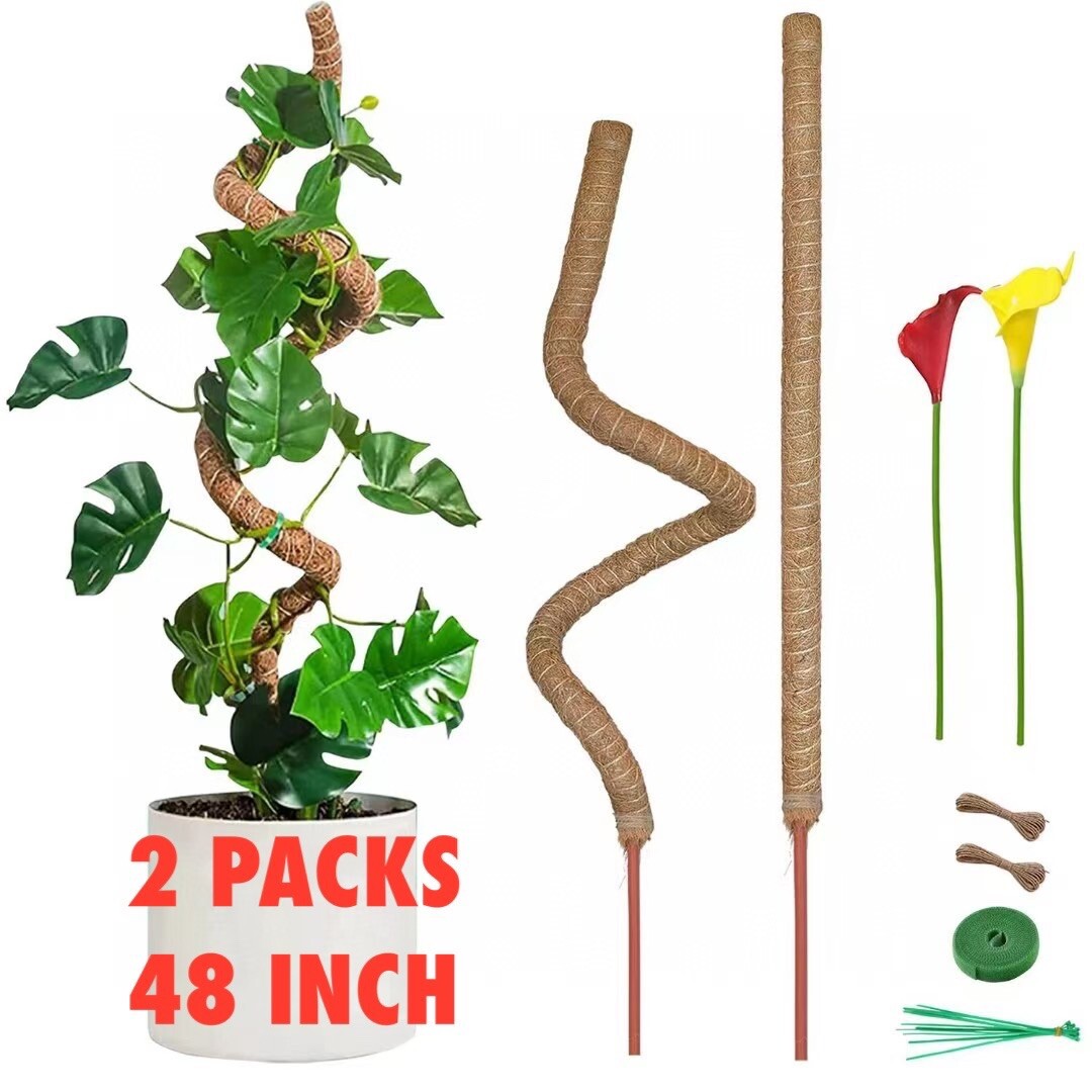 2 Pk 48” Bendable Moss Pole For Monstera Plant Coir Climbing Plant Support Stick gallery