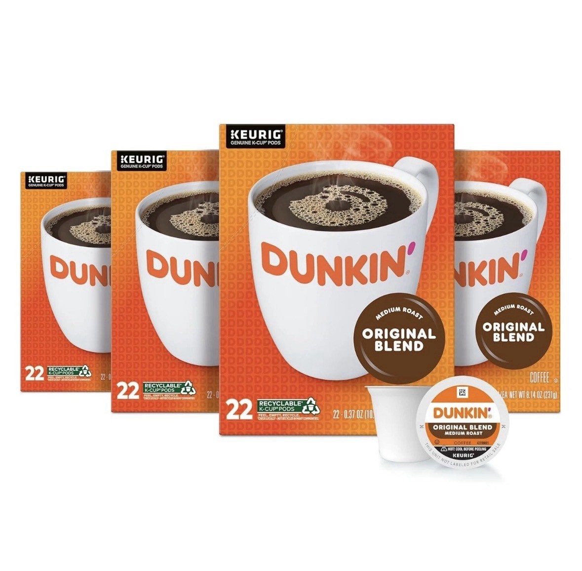 Dunkin' Donuts Original Blend Medium Roast K Cup Coffee Pods - 88 Count gallery