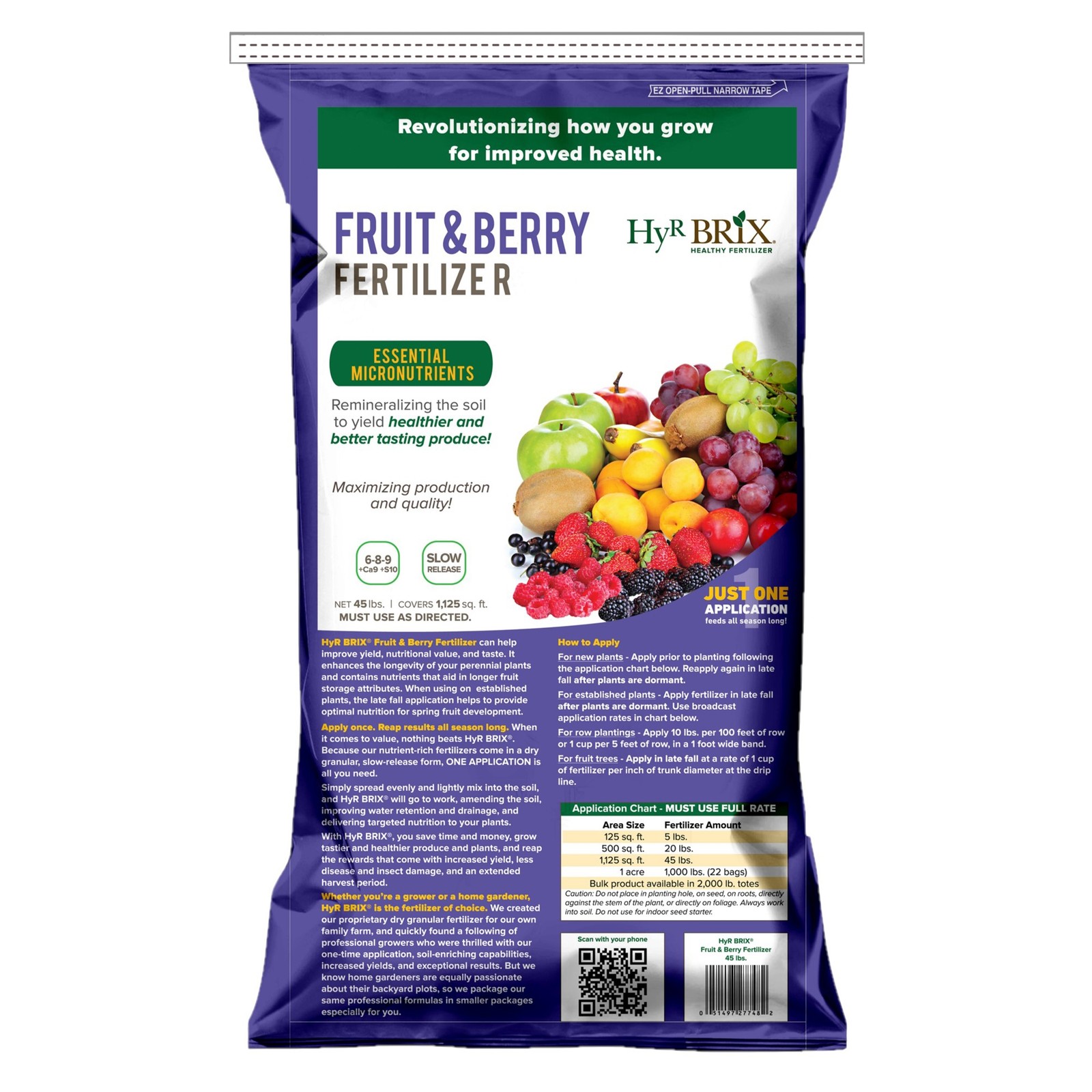HyR BRIX Slow-Release 6-8-9 Fruit & Berry Fertilizer, 45lb Bag gallery