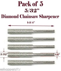 5 Pc 5/32″ Diamond Chainsaw Sharpener Burr Stone File Fits Craftsman Husqvarna