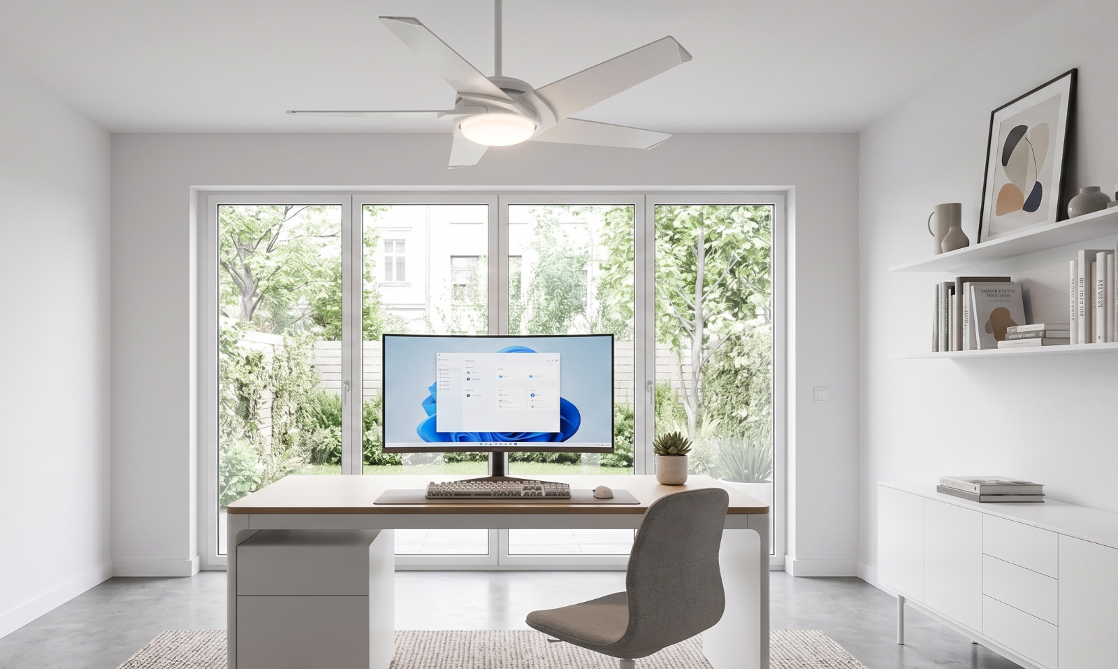 Casablanca Stealth 54" Intelli-Touch Ceiling Fan | Snow White (60212) gallery