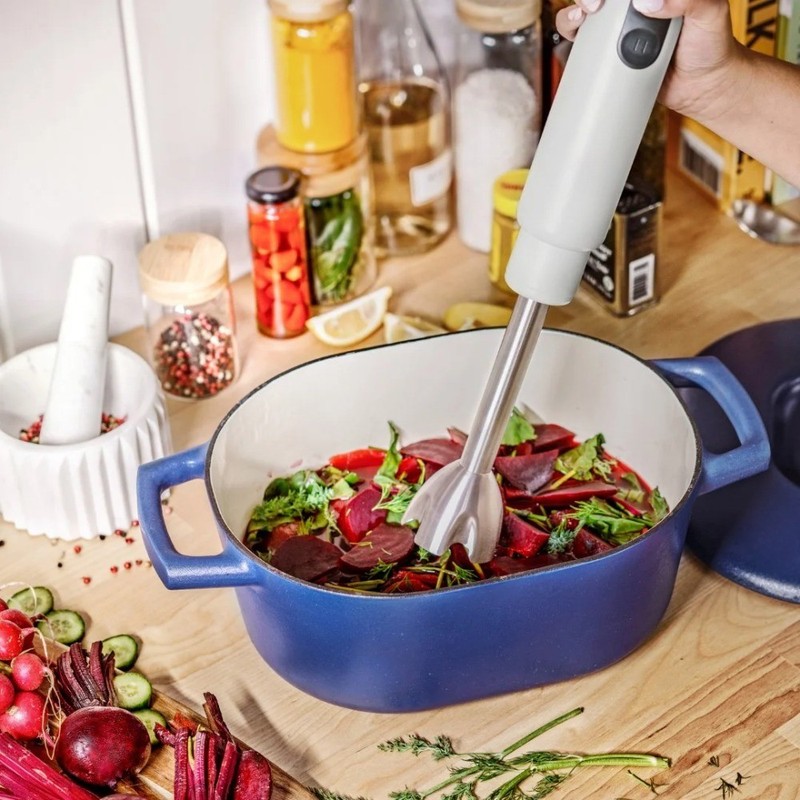 2-Speed Immersion Blender with Chopper & Measuring Cup, White Icing gallery