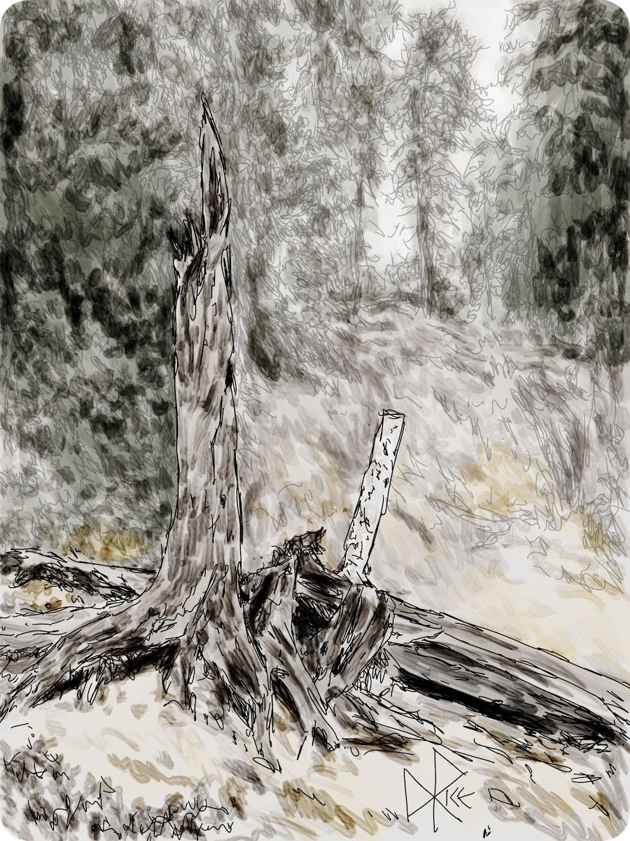 ‘An Old Break and a Fresh Cut' Greeting Card - Print of Original Art gallery