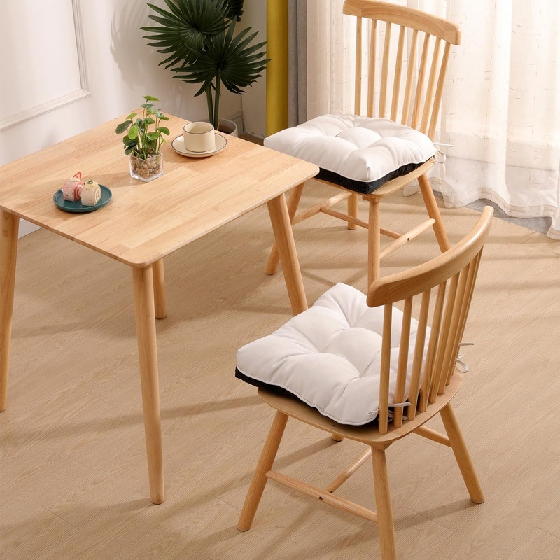2 PCS Chair Cushions Dining Memory Foam Kitchen Pad Ties Non-Slip 15.5x15.5 gallery