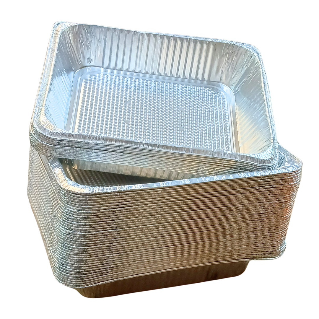 50 Pack Half-Size 9" x 13" Aluminum Deep Steam Disposable Pans Heavy Weight gallery