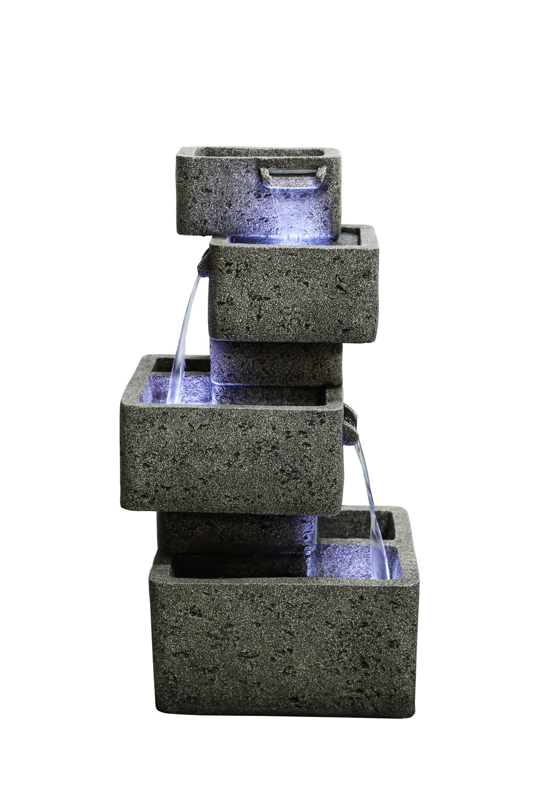 Multi-Leveled Water Fountain Outdoor W/LEDs Natural Look Garden Decor Display gallery