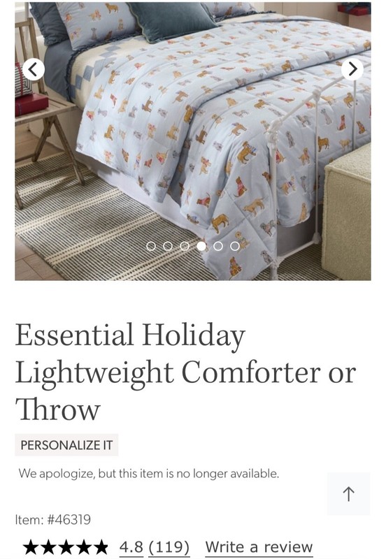 Garnet Hill Holiday Lightweight TWIN Comforter & 1 STD Sham, Winter pups gallery